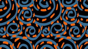 hand drawn sketch large abstract organic shapes seamless pattern. Colorful minimalist background with unique twisted shape. Contemporary plain ornament for print. vector