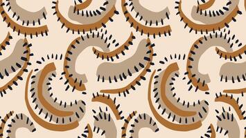 Beige seamless pattern with Abstract organic shapes. hand drawn sketch unique irregular forms. Simple background ornament. Contemporary minimalist print vector