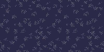White Polka dots ornament on a black background. hand drawn sketch. Plain minimalist seamless pattern with abstract shape random dots, spots, drops snowflakes. vector