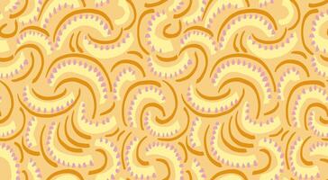Contemporary yellow seamless pattern with abstract organic shapes. Unique irregular semicircular forms print. Simple background ornament. hand drawn sketch vector