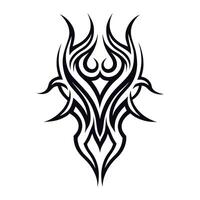 Symmetrical Tribal Tattoo Pattern with Abstract Elements vector