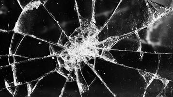 Broken glass surface isolated on black background. 5 photo