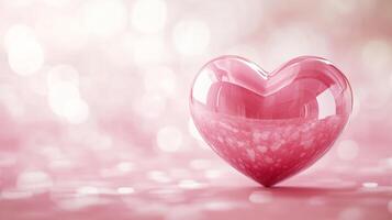A Valentine's Day background with a pink heart and copy space for the text. 12 photo