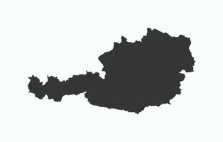 Austria map in black on a white background. vector