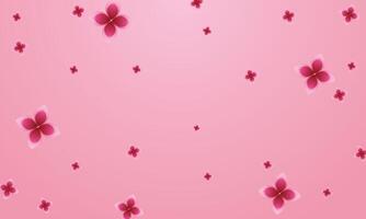 Pink gradient background with a sprinkling of flowers vector