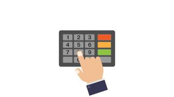 Hand pressing a button on keypad. Suitable for technology, security, access control concepts video