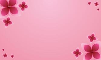 Soft gradient background with abstract pink flowers vector