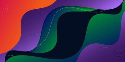 Modern abstract 3D background with green, orange and purple wave design. Eps10 vector