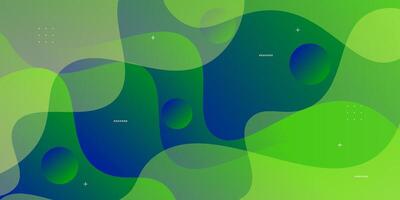Abstract green geometric 3D background. Wave color background with circle pattern design. Liquid shape composition. Eps10 vector