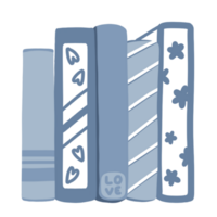 Stack of books. Bookstore, library sign for stickers with books and reading on transparent background. png