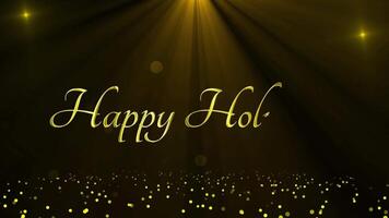 Happy Holidays handwriting text animation gold with particle background video