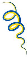 Twisted serpentine ribbon in the colors of the Ukrainian flag, isolated on a transparent background. Design element for the Independence Day of Ukraine. illustration. vector