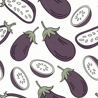 A pattern of eggplant and other vegetables vector