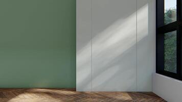 a empty interior room shadow wall space background mock up architecture sunlight. empty home modern window light floor design apartment white house indoor. blank minimal concept backdrop video