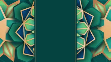 3d ramadan kareem concept with hanging lanterns decoration on green background banner template design with green blank space video