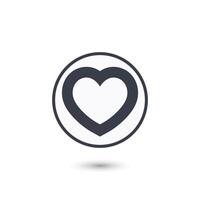 Heart Icon in Circle. heart icon illustration vector