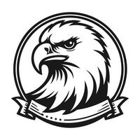 Fierce Eagle Profile A detailed eagle head in profile, showcasing its sharp beak and intense expression. vector