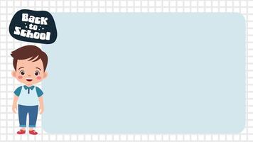 Animated background for school presentations with a cute boy illustration. Perfect for kindergarten and elementary school themes. Bright, cheerful and engaging visuals to enhance young learners video