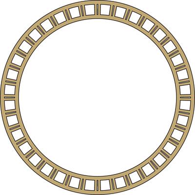 gold with black round Egyptian ornament. Circle, frame, ring of ancient Egypt.Pattern of lotus flowers