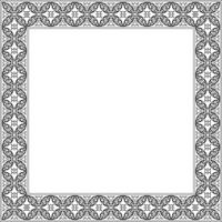 square black contour ancient Russian ornament. Slavic rectangle, border, frame. vector