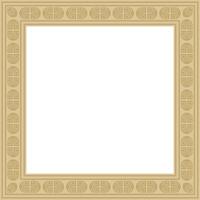 square european gold ornament. Rectangular pattern, circle, ring of the Middle Ages. Revival border. Decorations of palaces and churches vector