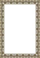 square European gold and black ornament. Rectangular pattern, circle, ring of the Middle Ages. Revival border vector
