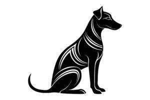 Alert Dog Silhouette Looking Up Symbol of Loyalty and Vigilance vector