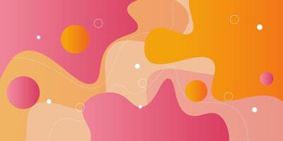 Abstract fluid wave background with pink and orange color background. Liquid shape concept. Eps10 vector