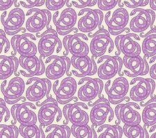 Seamless pattern of purple coiled snakes on pastel background vector