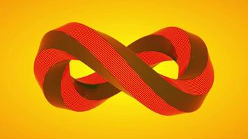 Abstract Twisted Ribbon Loop on a Yellow Background video