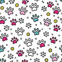 seamless pattern with paw prints dots vector