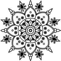 a black and white mandala, design white background vector