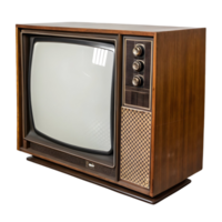 Vintage wooden television set displaying classic design and retro features png