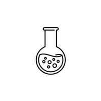 A black and white line drawing of a flask vector