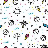 seamless pattern with beach sunglasses and palm trees vector