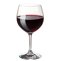 Elegant glass of red wine on display, showcasing rich color and clarity, perfect for wine enthusiasts exploring fine beverages png