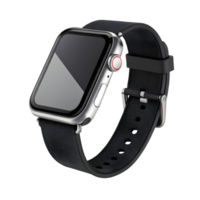 Smartwatch with a sleek design featuring a black strap displayed against a simple background png