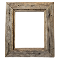 Rustic wooden frame displayed against a plain background for decoration and artistic purposes png