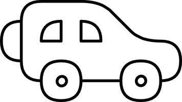 Outline Illustration of a Simple Compact Car for Graphic Design Use vector