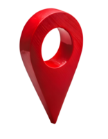 isometric 3d red location pin on isolated background, glossy map marker symbol for navigation and gps, digital location pointer, travel and technology concept, geolocation tag, route marker icon png