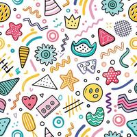 seamless pattern with colorful, objects shapes vector