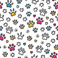 seamless pattern with prints and hearts vector