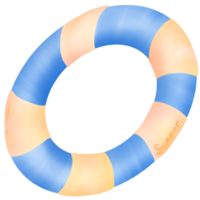A brightly colored inflatable swim ring for beach fun png
