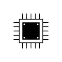Black and white of a computer chip vector