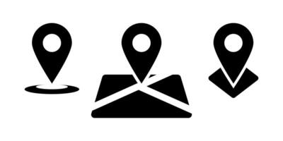 Set pinpoints maps with different shapes vector