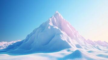 A pink tint, mountain look digitized with grid lines on a sunny day with blue skies. 9 photo