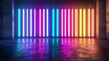 A minimalistic LED stripe design with radiating beams. 17 photo