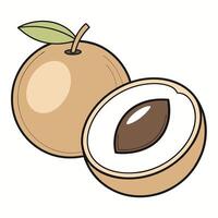 an apple and a half of it is shown vector