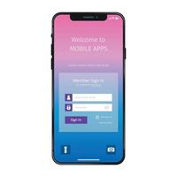 Application login UI page vector