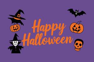 Halloween-Themed Typography with Hand drawn Elements and Spooky Illustrations vector